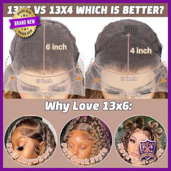 26 Inch Human Hair Lace Front Wig 200% Density Deep Wave Glueless main image 6